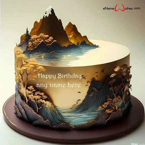 happy birthday cake with name edit online