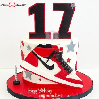 17th birthday cake for boy with name editor