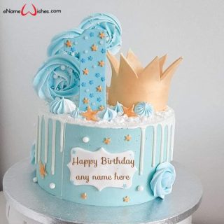 1st birthday cake for baby boy with name editor wn