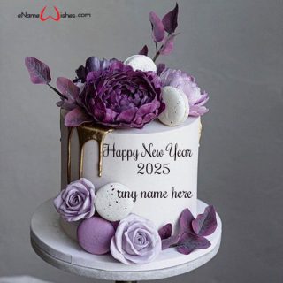 2025 happy new year wishes cake image with name