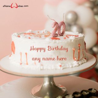 20th birthday cake for girl with name edit