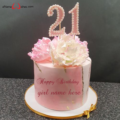 female 21st birthday cake