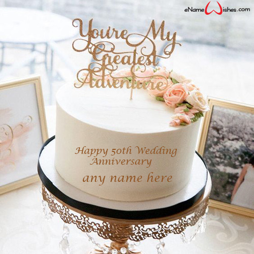 Order Happy 50th Anniversary Cake Online | Yummycake