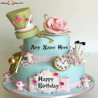 Alice-in-a-wonderland-Birthday-Name-Cake