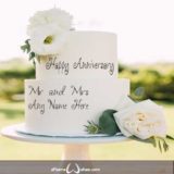 Beautiful-Flower-Wedding-Anniversary-Name-Wish-Cake