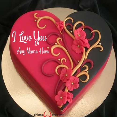 Best Heart Red Velvet Love Name Cake Enamewishes