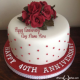 Best-Red-Roses-40-Anniversary-Wish-Name-Cake