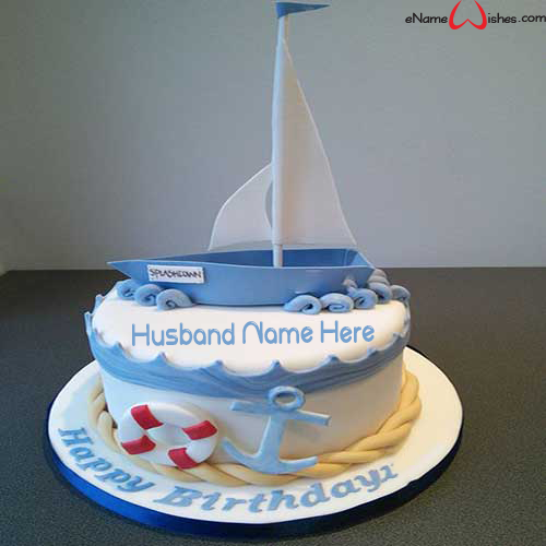 Best Sailing Boat Birthday Name Cake Enamewishes