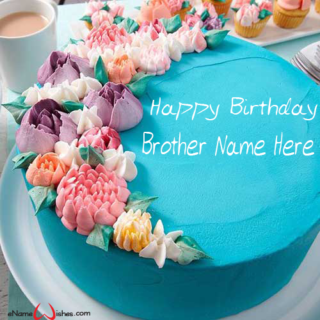 Blooming-Flower-Birthday-Cake-for-Brother-with-Name