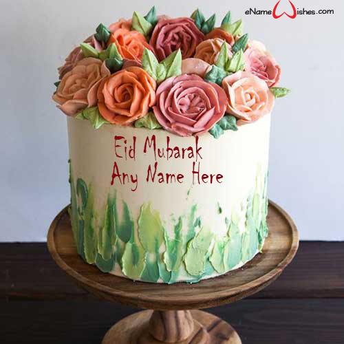 Buttercream Flower Eid Wish Name Cake - Best Wishes Birthday Wishes ...