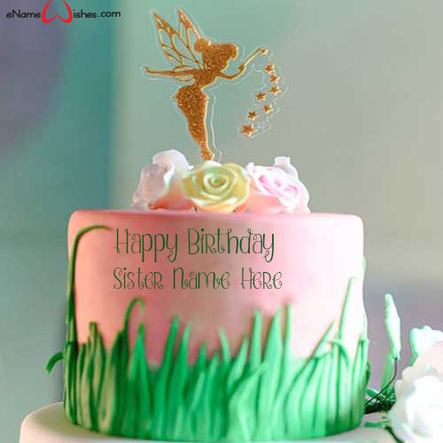 Fairy Themed Birthday Wish Name Cake Enamewishes