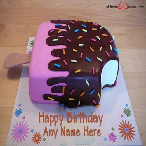 Ice Cream Name Birthday Wish Cake Name Birthday Cakes Write Name on