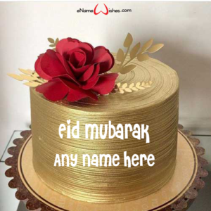 Elegant Eid Greetings Name Wish Cake - Best Wishes Birthday Wishes With ...