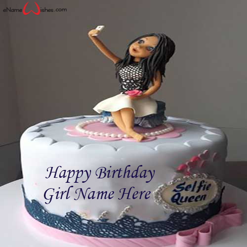 Selfie Birthday Name Cake Enamewishes