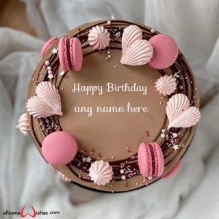 aesthetic birthday cake with name edit online