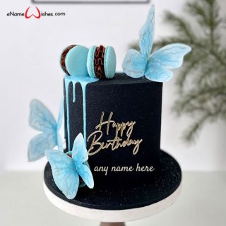 beautiful butterfly birthday cake with name