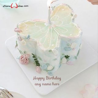 beautiful butterfly birthday cake with name editable