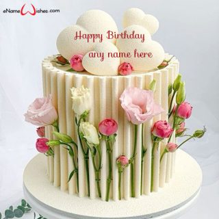 beautiful flowers birthday cake image with name