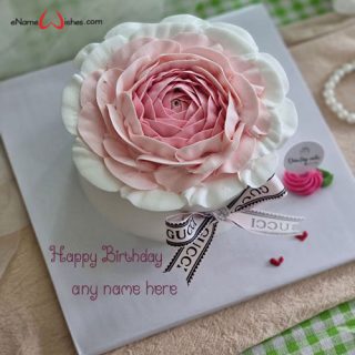 beautiful fondant rose birthday cake design with name edit