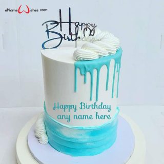 best blue drip birthday cake with name editor