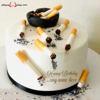 birthday cake for chain smoker with name edit
