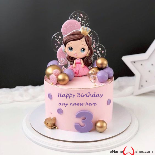 Birthday Cake with Name Edit for Daughter - Name Birthday Cakes - Write ...