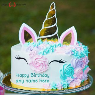 birthday unicorn cake design for girl image with name