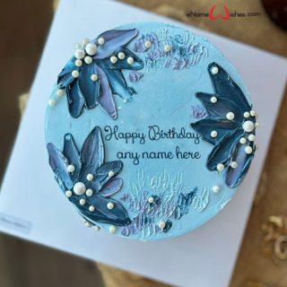 blue birthday cake image with name create online