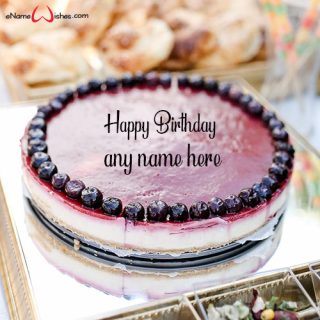 blueberry cheesecake design for birthday with name edit