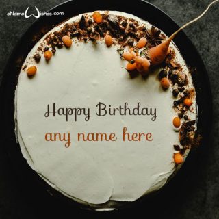 carrot birthday cake with name create