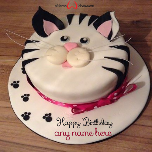 Cat Birthday Cake With Name Enamewishes