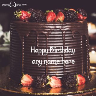 chocolate birthday cake design for father with name