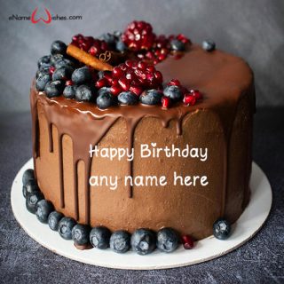 chocolate birthday cake with name create online