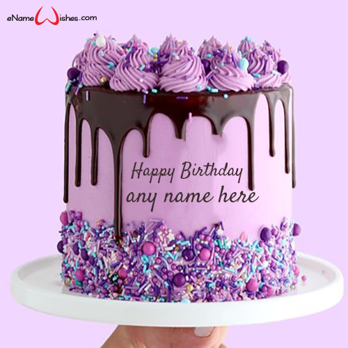 Chocolate Drip Birthday Cake Design with Name Editor - Name Birthday ...