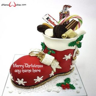 christmas wishes cake image with name edit