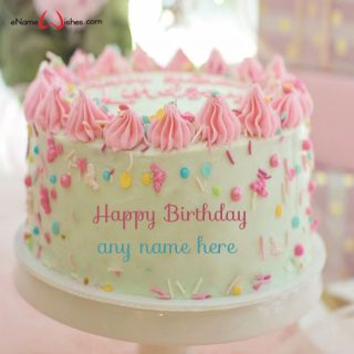 colourful sprinkles birthday cake with name on it