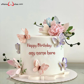 cute birthday wishes cake with name editor