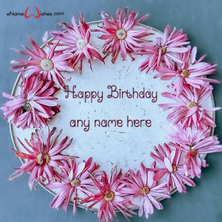 cute floral birthday cake with name online free