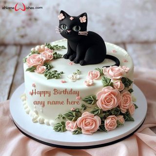 cute fondant animal birthday wishes cake with name edit