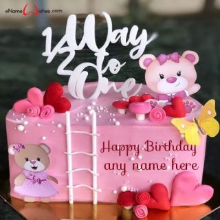 cute half birthday cake design with name