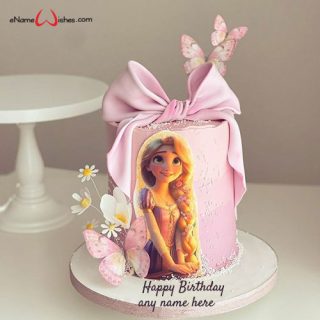 cute rapunzel birthday cake image with name wn