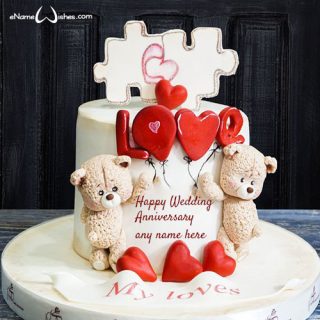 cute teddy wedding anniversary wishes for wife with name