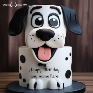 dog themed birthday cake with name create online