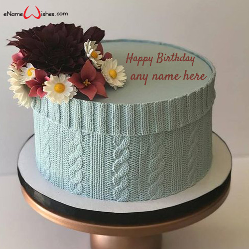 Edible Knit Birthday Cake with Name - Best Wishes Birthday Wishes With Name