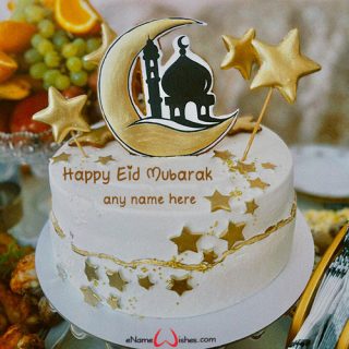 eid mubarak with name generator cake design