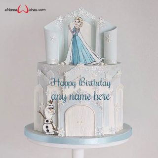 elsa birthday cake with name edit