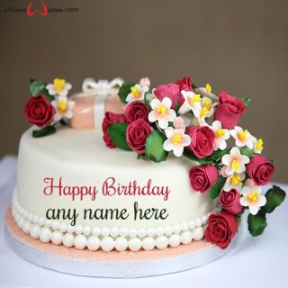 fancy birthday cake image with name create