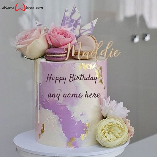 Fancy Birthday Cake with Name Editor - Name Birthday Cakes - Write Name ...