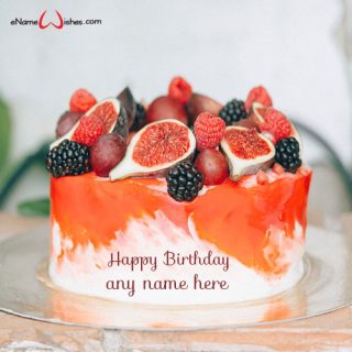 fig and berries birthday cake with name edit