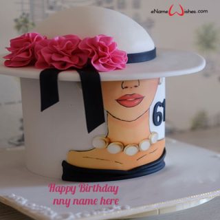 fondant birthday cake for ladies with name
